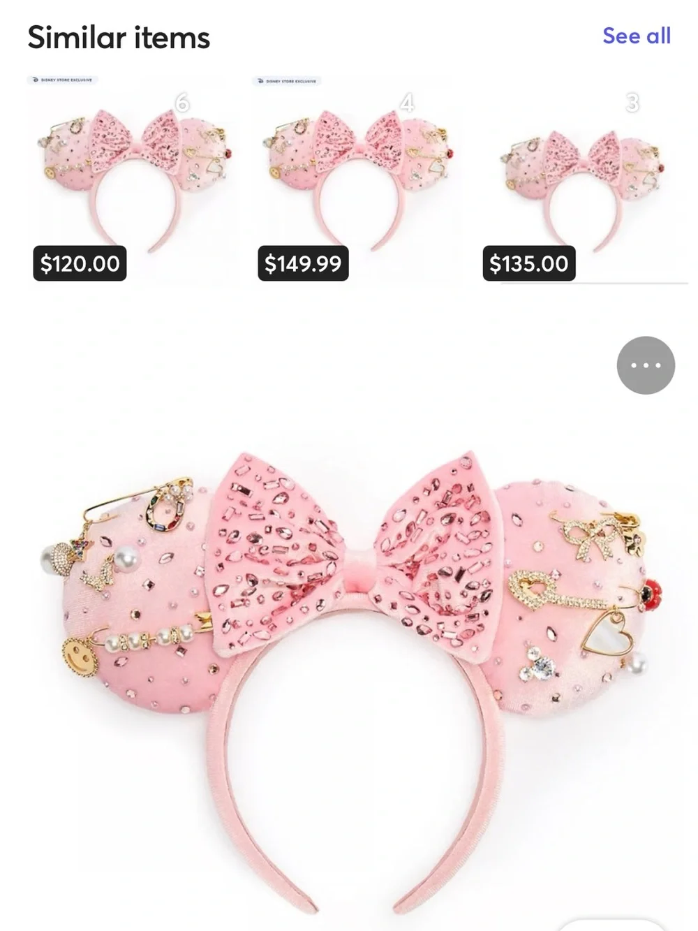 Limited edition Disney Pink Minnie Mouse Charm Ear Headband with special box